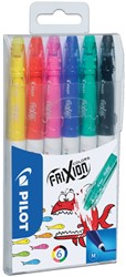 Viltstift PILOT friXion Colors medium assorti etui à 6 stuks
