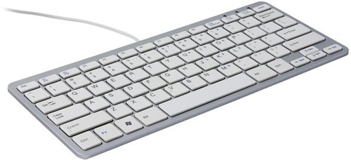 Ergonomisch toetsenbord R-Go Tools Compact Qwerty zilver-wit-1
