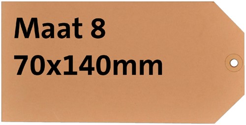 Label karton nr8 200gr 70x140mm chamois 1000 stuks