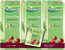 Thee Pickwick groen cranberry 25 zakjes van 1.5gr