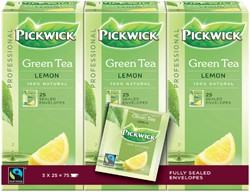 Thee Pickwick Fair Trade groen lemon 25 zakjes van 1.5gr