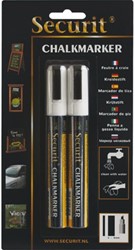 Krijtstift Securit SMA-510 schuin wit 2-6mm blister à 2st