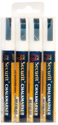 Krijtstift Securit SMA-510 schuin wit 2-6mm blister à 4st