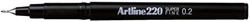 Fineliner Artline 220 rond 0.2mm zwart