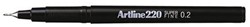 Fineliner Artline 220 rond 0.2mm zwart