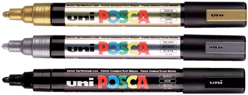 Verfstift Posca PC3M fijn leisteengrijs-2