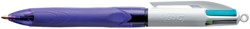 Balpen Bic 4kleuren grip medium fashion