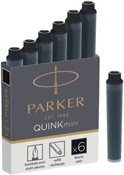 Inktpatroon Parker Quink mini tbv Parker esprit zwart pak à 6 stuks