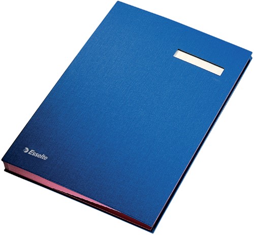 Vloeiboek Esselte karton 20 tabbladen blauw