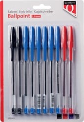 Balpen Quantore stick assorti blister 10 stuks