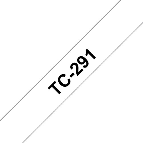 Labeltape Brother P-touch TC-291 9mm zwart op wit-2
