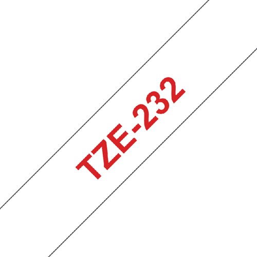 Labeltape Brother P-touch TZE-232 12mm rood op wit-2