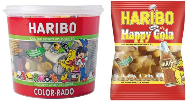 Bonbon gélatiné + réglisse anglais Haribo Color-rado 650g sur
