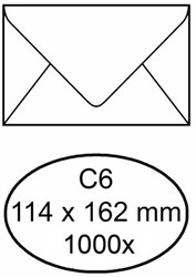 Envelop bank C6 114x162mm gegomd wit