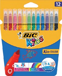 Kleurstift BicKids kid couleur  medium assorti etui à 12 stuks