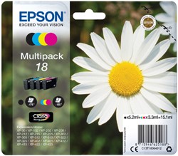Inktcartridge Epson 18 T1806 zwart + 3 kleuren