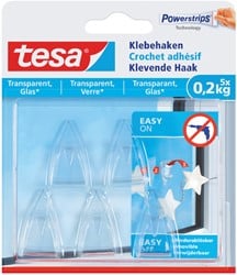 Klevende haak tesa® 0,2kg transparant 5 stuks