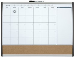 Whiteboard Duobord Rexel 58.5x43cm planning gewelfd