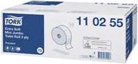 Toiletpapier Tork Mini jumbo T2 premium 3-laags 12x120mtr wit 110255-2