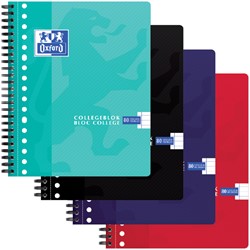 Collegeblok Oxford School A5+ 17-gaats lijn 80vel assorti