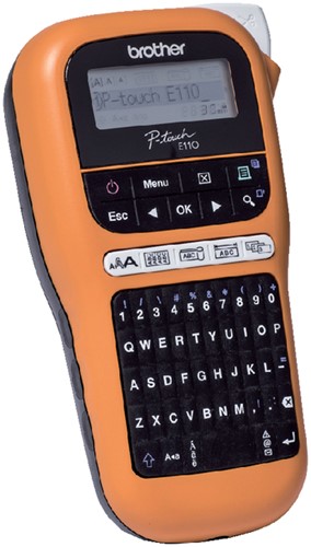 Labelprinter Brother P-touch TZe PT-E110 draagbaar qwerty 12mm oranje-2
