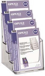 Folderhouder OPUS 2 4vaks A5 transparant