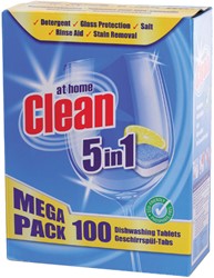 Vaatwastabletten At Home Clean 5-in-1 100 stuks