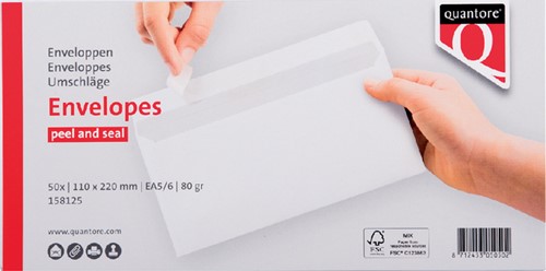 Envelop Quantore bank EA5/6 110x220mm zelfklevend wit 50stuk-3