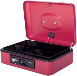 Geldkist Pavo Deluxe 250x180x90mm rood