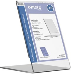 Kaarthouder OPUS 2 L-standaard A6 staand acryl