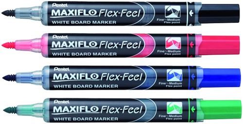 Viltstift Pentel MWL5SBF Maxiflo whiteboard rond 1.5-4.5mm zwart-2