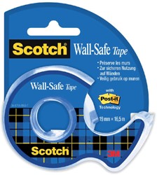 Plakband Scotch 19mmx16.5m Wall Safe + handafroller