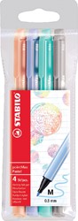 Viltstift STABILO pointMax 488/4 medium pastel assorti etui à 4 stuks