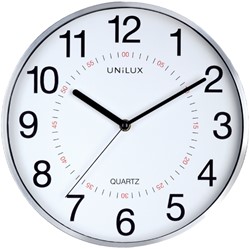 Wandklok Unilux Aria Ø28,5cm zilvergrijs/wit