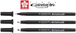 Kalligrafiepennen set Sakura Pigma 3 breedtes zwart
