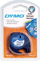 Labeltape Dymo LetraTag plastic 12mm zwart op wit-3