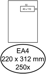 Envelop Hermes akte EA4 220x312mm venster 4x11 rechts zelfkl 250st