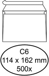 Envelop Quantore bank C6 114x162mm zelfklevend wit 500 stuks