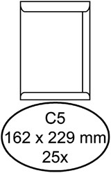 Envelop Hermes akte C5 162x229mm zelfklevend wit 25stuks