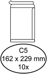 Envelop Quantore akte C5 162x229mm zelfklevend wit 10 stuks