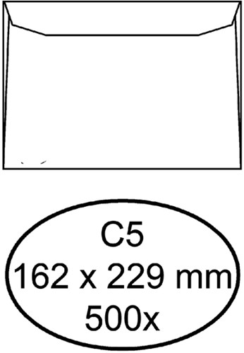 Envelop Quantore bank C5 162x229mm wit 500 stuks