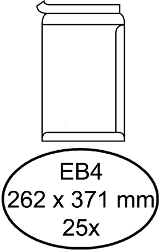 Envelop Hermes akte EB4 262x371mm zelfklevend wit pak à 25 stuks