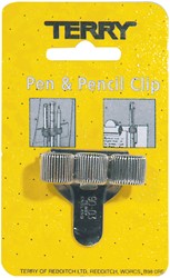 Penhouder Terry clip voor 3 pennen/potloden zilverkleurig