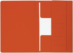 Dossiermap Djois Secolor Mammoet folio 3 kleppen 250gr recycled 360 x 250 mm rood 50 stuks