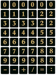 Etiket HERMA 4131 13x13mm getallen 0-9 zwart op goud