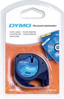 Labeltape Dymo letratag 91205 12mmx4m plastic zwart op blauw-3