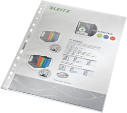 Showtas Leitz Premium standaard 11-gaats copy safe 0.085mm PP A4 transparant 100 stuks