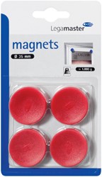 Magneet Legamaster 30mm 850gr rood 4stuks