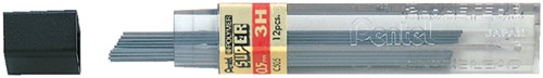 Potloodstift Pentel 0.5mm zwart per koker 3H