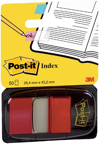 Indextabs 3M Post-it 680 25.4x43.2mm rood-2